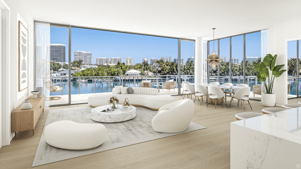 View of Waterfront Penthouse with Private Terraces and Luxury Amenities